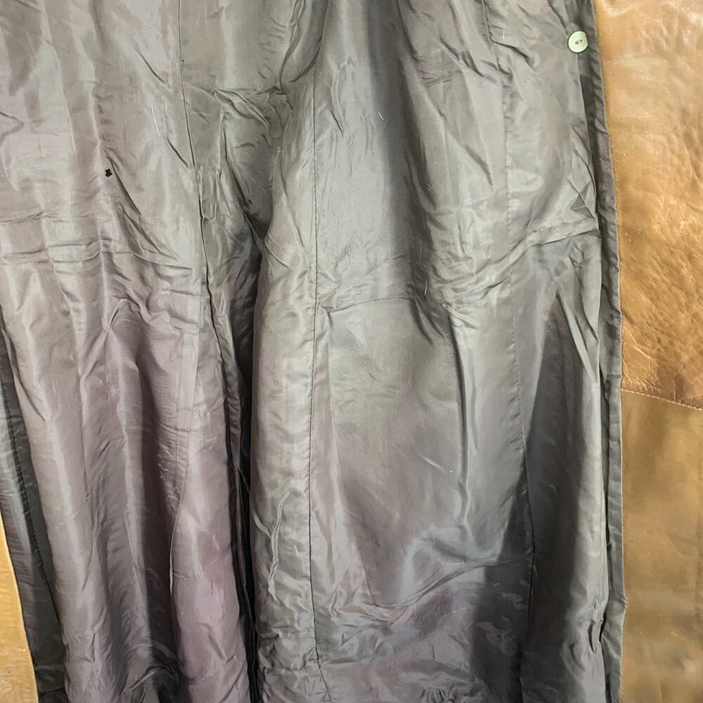 Vintage 1970's Herrero y Rodero Leather Trench Coat Real Fox Fur Trim Spain Sz S - Picture 6 of 8
